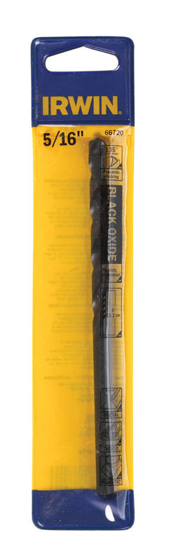 Irwin Aircraft Extension 5/16 in. Dia. x 6 in. L Black Oxide Split Point Drill Bit