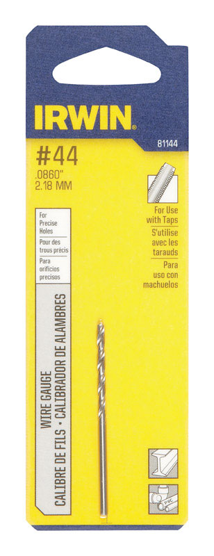 Irwin High Speed Steel Straight Shank No. 44 in. Dia. x 2-1/8 in. L Wire Gauge Bit 1 pc.
