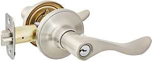 Schlage J Series J54VSEV619 Entry Lever, Mechanical Lock, Satin Nickel, Metal, Residential, 3 Grade