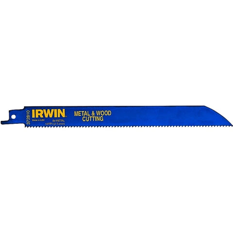 Irwin 372810B Reciprocating Saw Blade, 8 in L, 10 TPI, Cobalt/Steel Cutting Edge