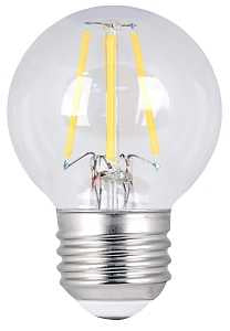 Feit Electric BPGM40/927CA/FIL LED Bulb, Globe, G16.5 Lamp, 40 W Equivalent, E26 Lamp Base, Dimmable, Clear, 2/PK