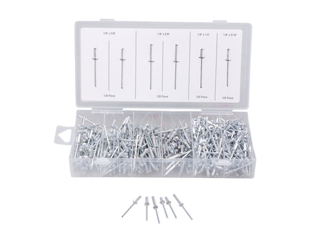 ProSource 61400 Rivet Assortment, Aluminum/Steel, Zinc, 500-Piece