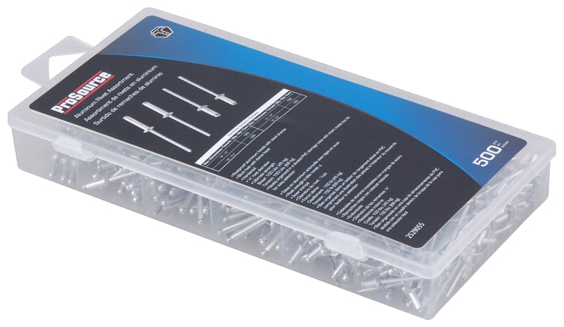 ProSource 61400 Rivet Assortment, Aluminum/Steel, Zinc, 500-Piece ...