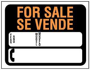 Hy-Ko Hy-Glo Series 3072 Identification Sign, For Sale Se Vende, Fluorescent Orange Legend, Plastic, Pack of 10