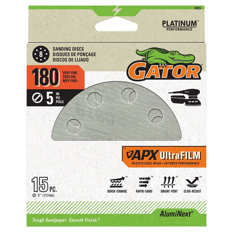 Gator Shopsmith 9025 Sanding Disc, 5 in Dia, 220 Grit, Extra Fine, Alu ...