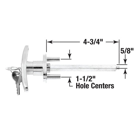 Prime-Line GD 52169 T-Locking Handle, 5/16 in L Shaft, Zinc, Chrome