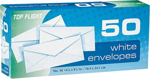 Top Flight 6900815 Envelope, White