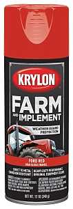 Krylon K01941000 Farm Equipment Spray, High-Gloss, Ford Red, 12 oz, Pack of 6