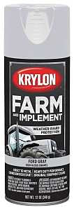 Krylon K01942000 Farm Equipment Spray, High-Gloss, Ford Gray, 12 oz, Pack of 6