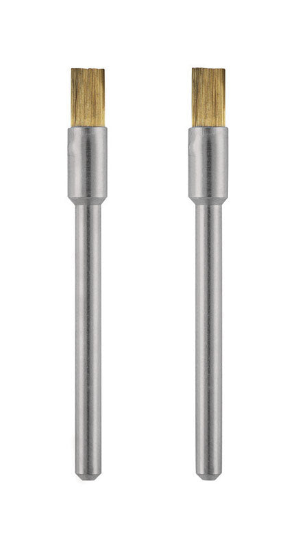 Dremel 537-02 Brush, 1/8 in Dia, 1/8 in Arbor/Shank, Straight Bristle, Brass Bristle