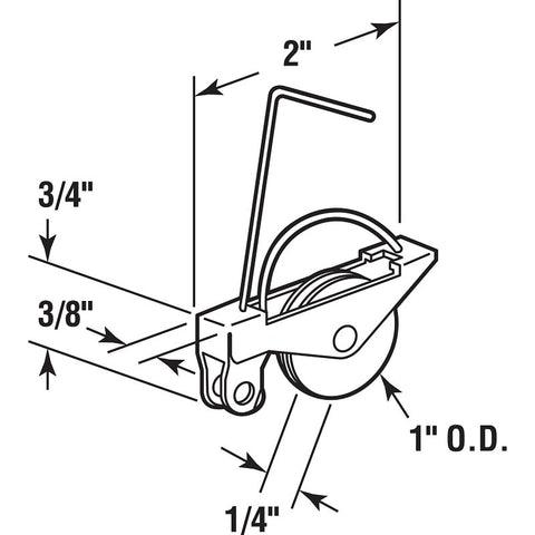 Prime-Line B 541 Spring Tension Roller Assembly, 1 in Dia Roller, 1/4 in W Roller, Polyethylene Roller, Concave Roller