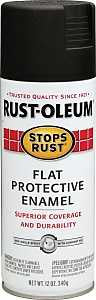 Rust-Oleum 7776830 Rust Preventative Spray Paint, Flat, Black, 12 oz, Can