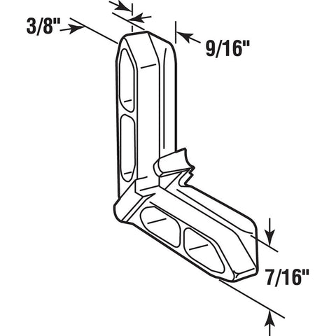 Make-2-Fit PL 15758 Screen Frame Corner, Plastic, White, For: Andersen Screen Frames
