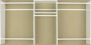 Easy Track RB1448 Basic Starter Closet, 48 to 96 in W, 2-Shelf