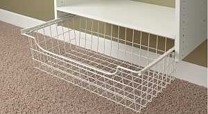 Easy Track 1308 Wire Basket, 8 in OAH, 14 in OAL, 24 in OAW, Steel, Powder-Coated