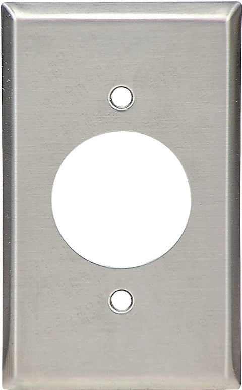 WALL PLATE RND HOLE 1G SS 1PK