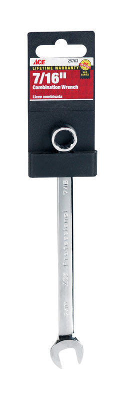 Ace Pro Series 7/16 in. x 7/16 in. SAE Alloy Steel Combination Wrench