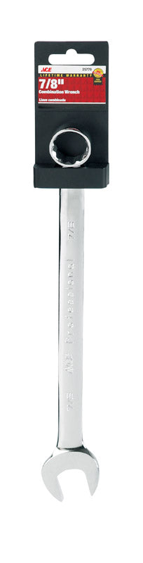 Ace Pro Series 7/8 in. x 7/8 in. SAE Alloy Steel Combination Wrench