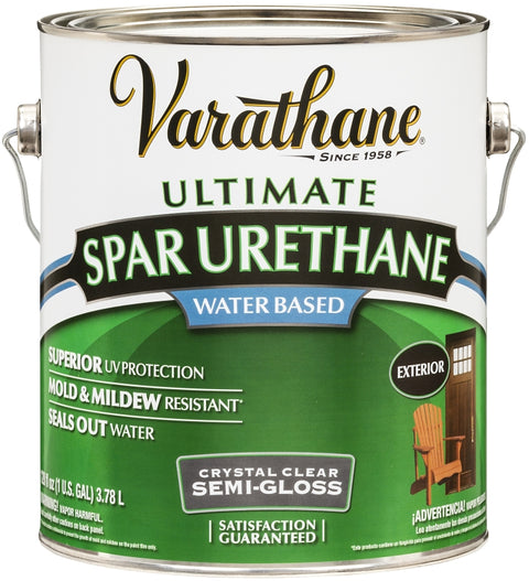 Varathane 250131 Waterbased Polyurethane, Water Base, Crystal Clear, Semi-Gloss, 1 gal Can, 1.029 Specific Gravity, Pack of 2