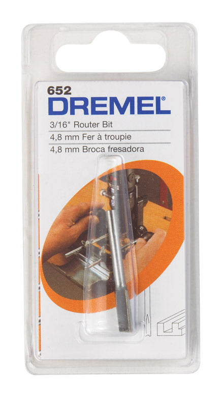 Dremel 3/16 in. Dia. HSS 1-Flute Straight Router Bit