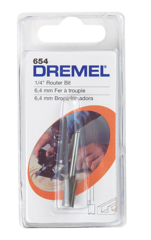Dremel 1/4 in. Dia. HSS 1-Flute Straight Router Bit – Shell Lumber and ...