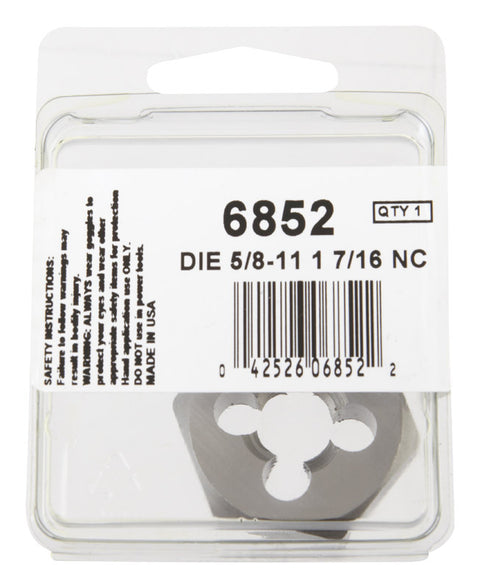 Irwin Hanson High Carbon Steel 3/8 in.-18NPT SAE Hexagon Die 1