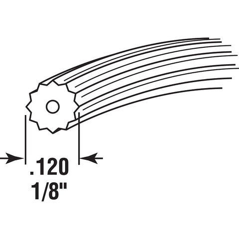 Make-2-Fit P 7650 Screen Retainer Spline, 0.12 in D, 500 ft L, Vinyl, Gray, Round