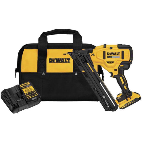 DeWalt 20V MAX XR 15 Ga. Cordless 34 deg Nailer Kit (Battery & Charger) 20 V