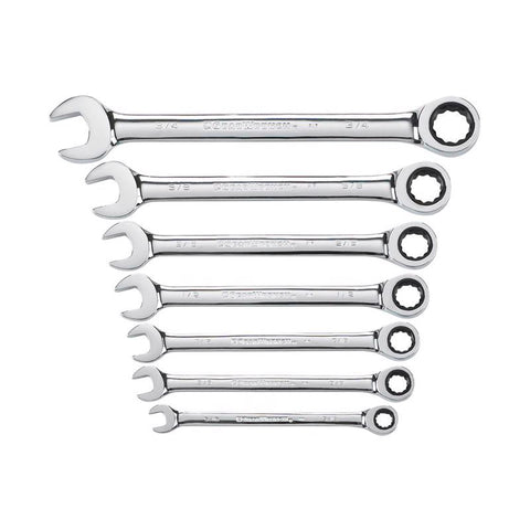 GEARWRENCH 12 Point SAE Ratcheting Combination Wrench Set 7 pc