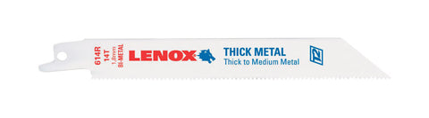 Lenox 6 in. L 14 TPI Bi-Metal Reciprocating Saw Blade 5 pk