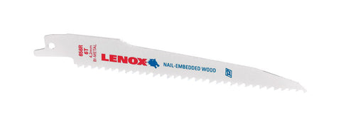 Lenox 6 in. L 6 TPI Bi-Metal Reciprocating Saw Blade 1 pk
