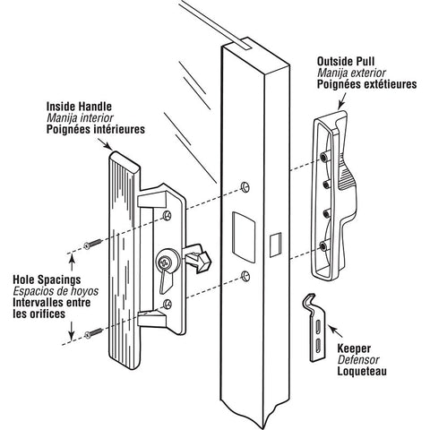 Prime-Line C 1107 Sliding Door Lock, Aluminum/Wood