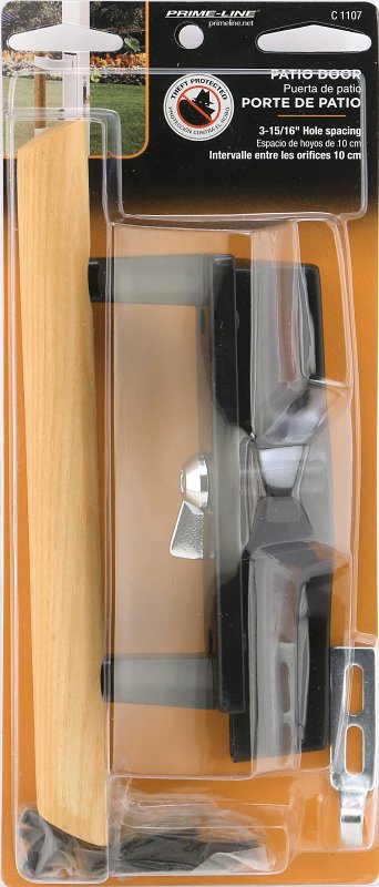 Prime-Line C 1107 Sliding Door Lock, Aluminum/Wood