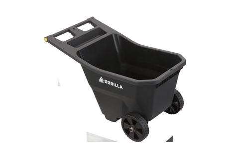 Gorilla Carts GCY Series GCY-45 Yard Cart, 300 lb, 4.5 cu-ft Deck, Polypropylene Deck, 2-Wheel, 9 in Wheel, Black