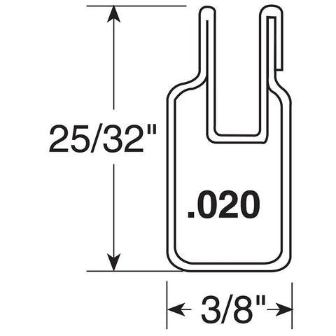 Make-2-Fit PL-14157 Window Frame, 3/8 in W, 4.437 in H, 94 in L, Aluminum, White, Pack of 12