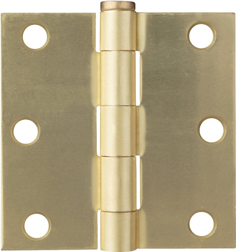 ProSource BH-BS03-PS Square Corner Door Hinge, Steel, Satin Brass, Loose Pin, 180 deg Range of Motion