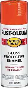 Rust-Oleum 214084 Rust Preventative Spray Paint, 12 oz Can, 6 to 10 sq-ft Coverage Area, Oil Base, Gloss, Orange