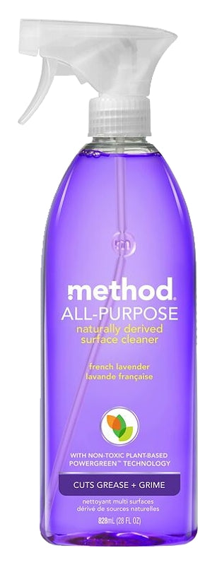 method 00005 Cleaner, 28 oz Aerosol Can, Liquid, French Lavender, Clear