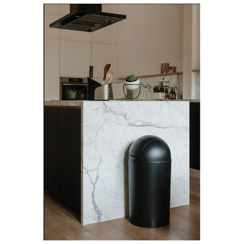 Umbra 10 gal. Black Grand Wastebasket