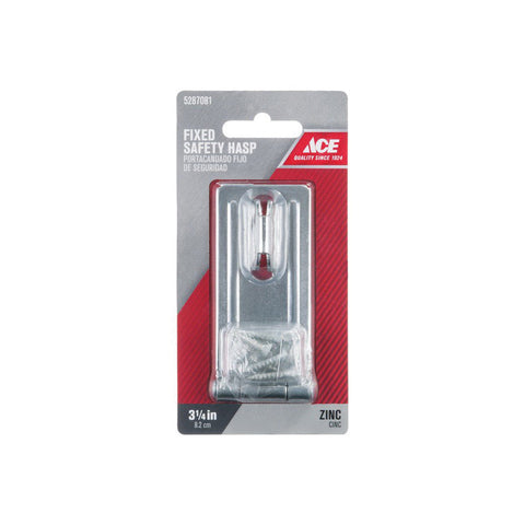 Ace Zinc 3-1/4 in. L Fixed Staple Safety Hasp