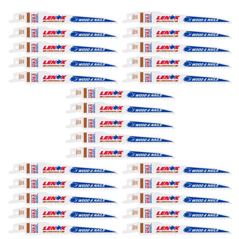 Lenox LUMBERWOLF 6 in. Bi-Metal Reciprocating Saw Blade 6 TPI 25 pk
