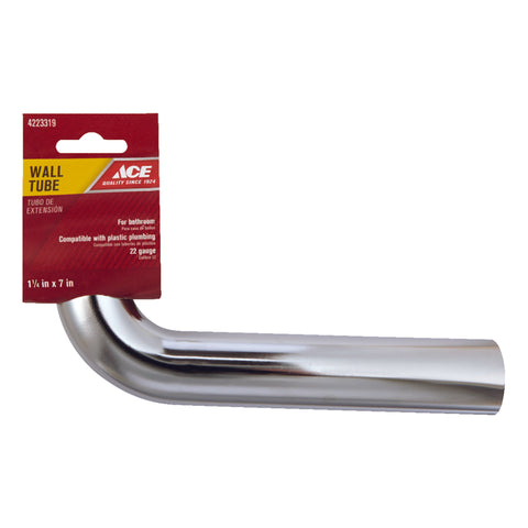 Ace 1-1/4 in. Dia. x 1-1/4 in. Dia. x 7 in. L Slip To Slip Chrome Plated Brass Wall Bend