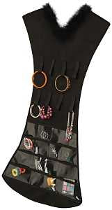 Honey-Can-Do SFT-03618 Jewelry Dress with Fur, 20.08 in W, 34-21/32 in H, Fabric, Black, Pack of 12