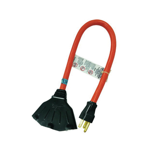 Ace Indoor and Outdoor Triple Outlet Cord 12/3 STW 2 ft. L Orange