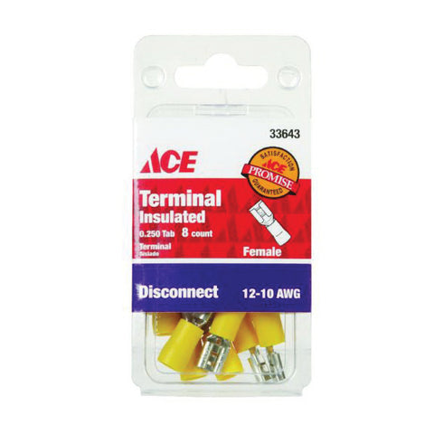 Ace Industrial Female Disconnect Vinyl Yellow 8