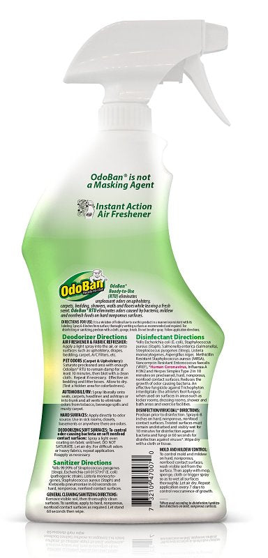 Odoban 910061-Q6 Ready-to-Use Disinfectant, 32 oz Trigger Sprayer, Liquid, Eucalyptus, Floral Alcohol, Pack of 6