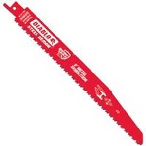 Diablo DS0908BFD5 Reciprocating Saw Blade, 9 in L, 8/10 TPI, Bi-Metal Cutting Edge
