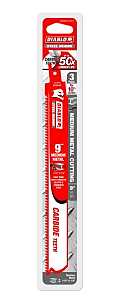 Diablo DS0910CF3 Reciprocating Saw Blade, Applicable Materials: Metal, 9 in L, 10 TPI, Carbide Cutting Edge, 3/PK