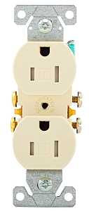 Eaton Wiring Devices TR270LA Duplex Receptacle, 2 -Pole, 15 A, 125 V, Push-in, Side Wiring, NEMA: 5-15R, Pack of 10
