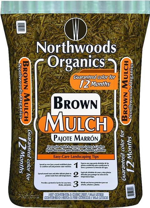 Northwoods Organics WNW03255 Decorative Mulch, Brown Bag